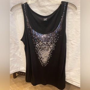 NWOT, Black sequins tank top.
